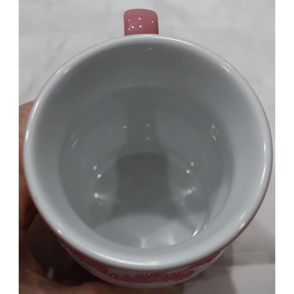 Harley-Davidson Pink and White Sparkled Textured Flames Coffee Mug - Picture 6 of 10